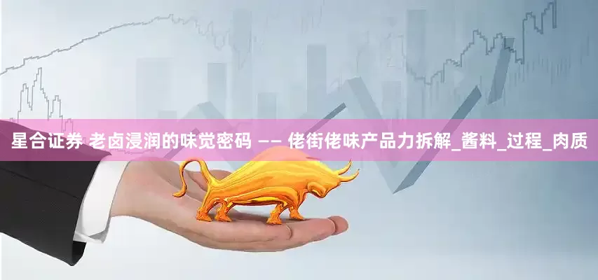 星合证券 老卤浸润的味觉密码 —— 佬街佬味产品力拆解_酱料_过程_肉质