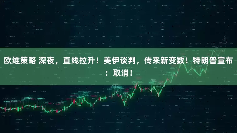 欧维策略 深夜，直线拉升！美伊谈判，传来新变数！特朗普宣布：取消！